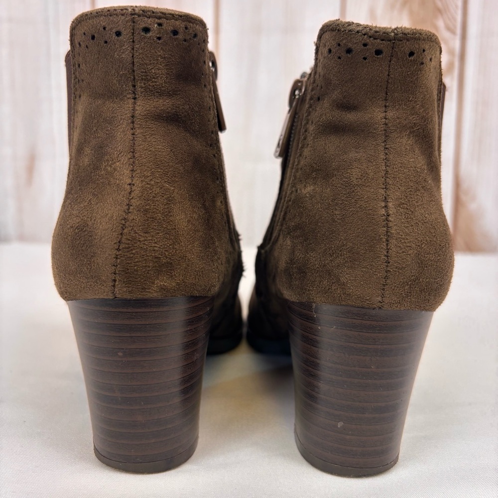 Kylie Crazy Suede Ankle Booties Casual Die Cut Heeled Boots Brown Size 36/5.5 - Picture 10 of 15